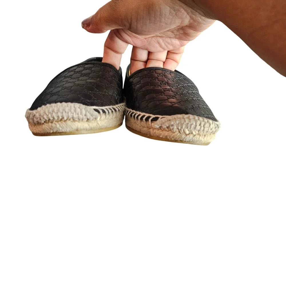 Gucci Microguccissima Signature Espadrilles Size 36 US 6 Color Black